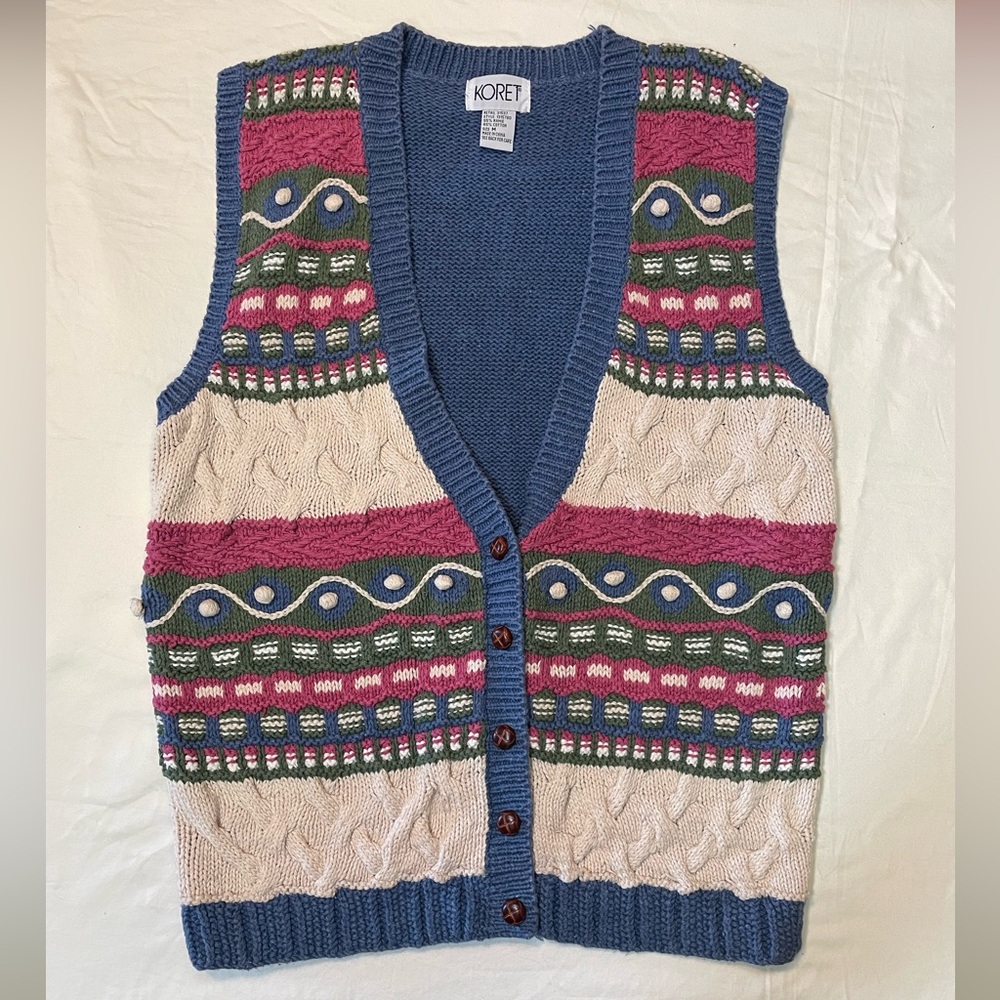 Vintage 90s Women’s Knit Sweater Vest Medium